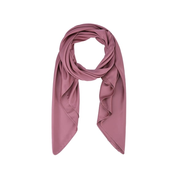 Women's Solid Square Large Scarf 43.3'' Elegant Silky Satin Neckerchief Bandanas for Travel Office One Size Purple red