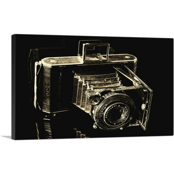 ARTCANVAS Old Camera Home Decor Rectangle Canvas Art Print - Size: 18" x 12" (1.50" Deep)