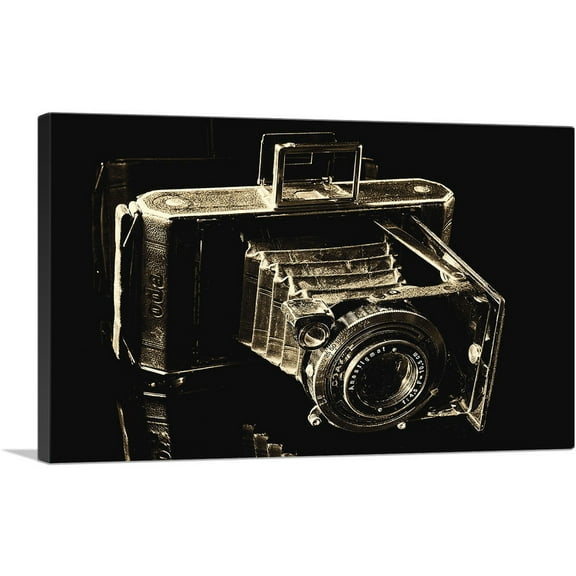 ARTCANVAS Old Camera Home Decor Rectangle Canvas Art Print - Size: 26" x 18" (0.75" Deep)
