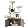 thumbnail image 7 of 2-in-1 Modern Cat Litter Box Enclosure Cat Tree Tower with Scratching Post, Hammock & Perch, 7 of 7