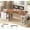 White+Brown, variant on 61" Electric Standing Desk with 3 Fabric Drawers, Height Adjustable Computer Desk for Home Office