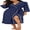 04-C-Navy Blue, variant on Womens Robe Long Knit Bathrobe Lightweight Soft Robes Ladies Bath Robe
