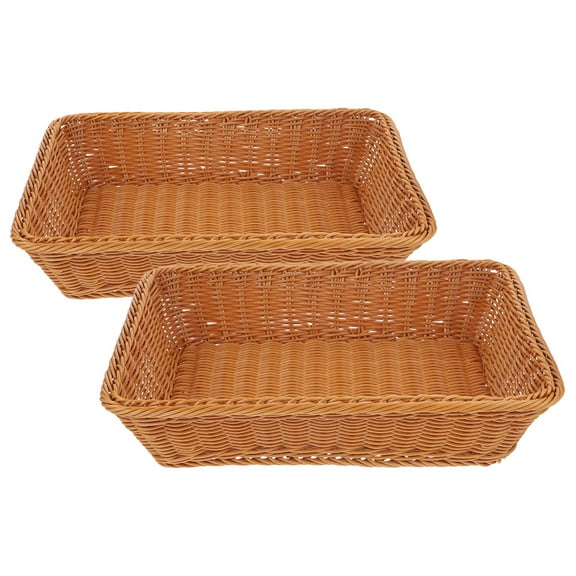 MLINS  2 Pcs Wicker Basket Storage Tray Fruit Vegetable Baby
