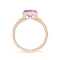 thumbnail image 2 of ANGARA Natural Bezel-Set Solitaire Cushion 2.2 ct Amethyst Ring in 14K Rose Gold for Women (Size-8mm) | February Birthstone, Birthday, Anniversary, Jewelry Gift for Women | Natural Amethyst Ring, 2 of 10