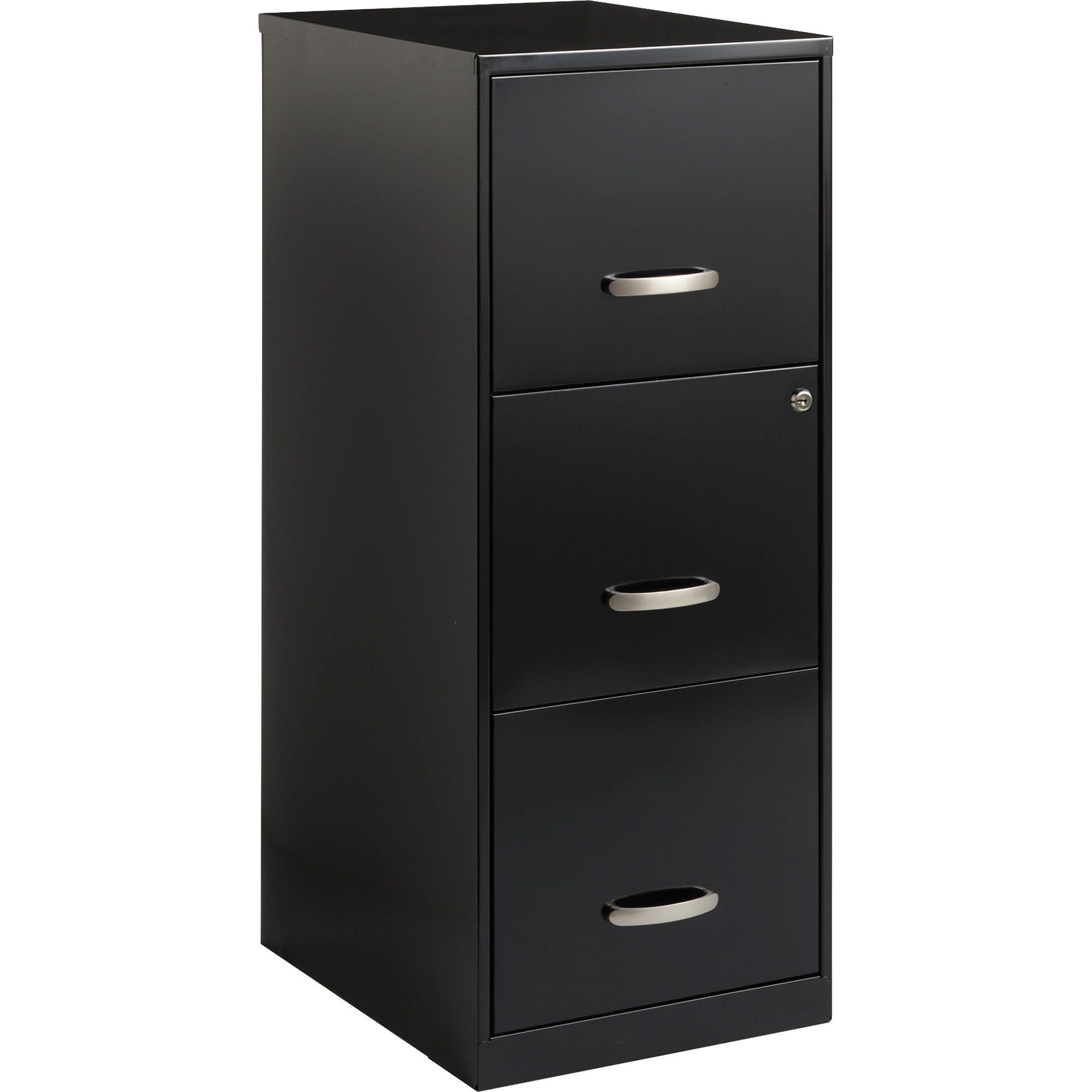 Lorell 3 Drawers Steel Vertical Lockable Filing Cabinet Black Walmart Com Walmart Com