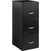 Space Solutions 3 Drawers Steel Vertical Lockable Filing Cabinet, Black