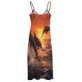 thumbnail image 4 of Sunset Jumping Dolphin Fine Art Sleeveless Dress Summer Dress Woman 2025, 4 of 6