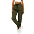 thumbnail image 4 of Fewfanhot Sweat Pants for Womens Waffle Knit Pants Elastic Waist Drawstring Jogger Sweatpants with Pockets, 4 of 8