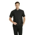thumbnail image 3 of TopTie Unisex Short Sleeve Chef Coat Jacket, Black with Gray Collar, 3 of 6