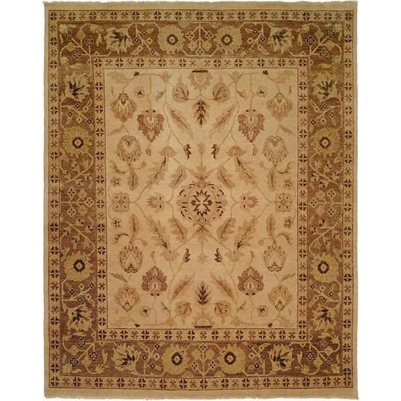 K2 Floor Style Oushak Ivory/Light Brown Hand Made WoolArea Rug