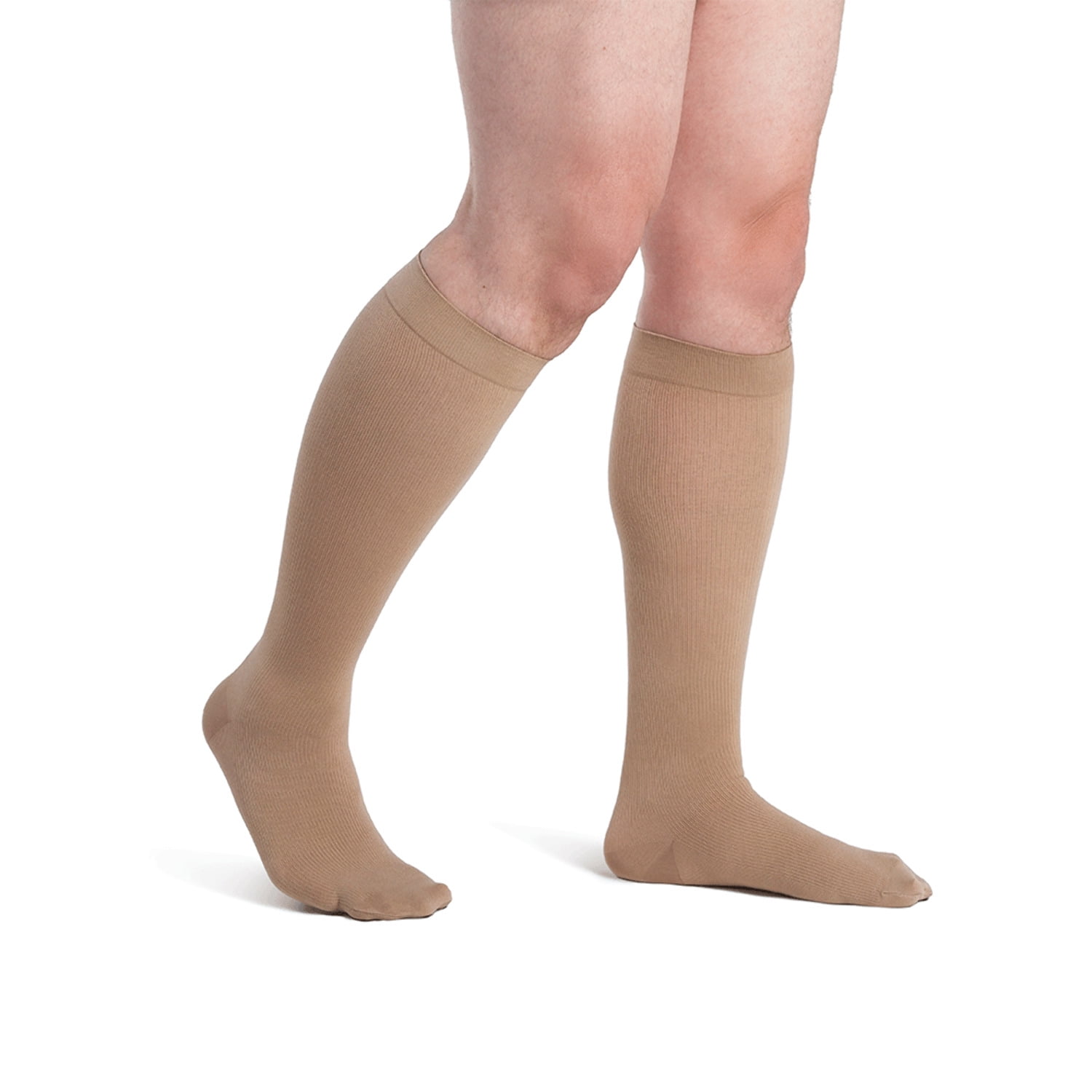 Sigvaris Dynaven 923 Access Men's Ribbed 30-40 Closed Toe Knee High Compression Socks Black LL Long