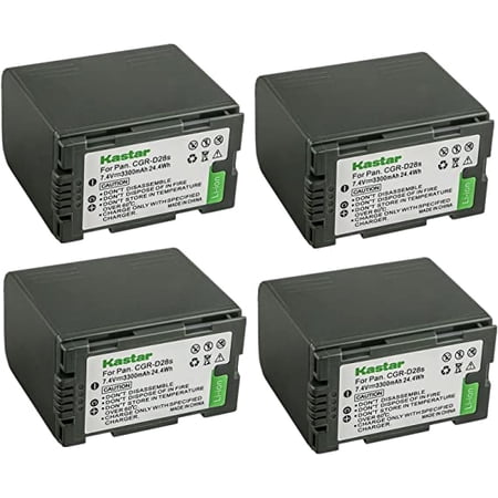 Kastar 4-Pack CGR-D28 Battery Replacement for Panasonic PV-DV201 PV-DV202 PV-DV203 PV-DV221 PV-DV351 PV-DV400 PV-DV400K PV-DV401 PV-DV402 PV-DV600 PV-DV600K PV-DV601 PV-DV602 Camera