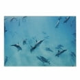 thumbnail image 1 of Hawaiian Cutting Board, Group of Dolphins in Hawaii Wildlife Underwater Animals Tropical Aquatic Nature Picture, Decorative Tempered Glass Cutting and Serving Board, Small Size, Blue, by Ambesonne, 1 of 1