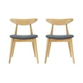 thumbnail image 2 of Noble House Branson Mid-Century Fabric Dining Chairs, Set of 2, Grey, Natural Oak, 2 of 9