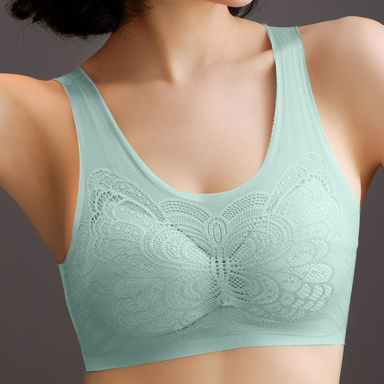 EHQJNJ Lace Bralettes for Women with Support Plus Size Women's Summer Thin  Ice Silk Traceless Back Anti Glare Gathering Bottom Sports Vest Without  Steel Ring Bra Front Closure Underwire Bras for Women 