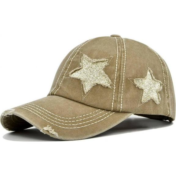 Ponytail Baseball Cap for Women High Messy Bun Caps Washed Cotton Hats