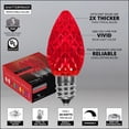 thumbnail image 4 of OptiCore C7 Shatterproof Red LED Christmas Lights Replacement Bulbs, Pack of 25, 0.84W, E12 Candelabra Base, 4 of 5