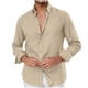 thumbnail image 2 of pstuiky camisa de manga larga para hombre, Camisa informal de moda para hombre, con cuello en V y mangas, transpirable salir tops xxl, 2 of 6