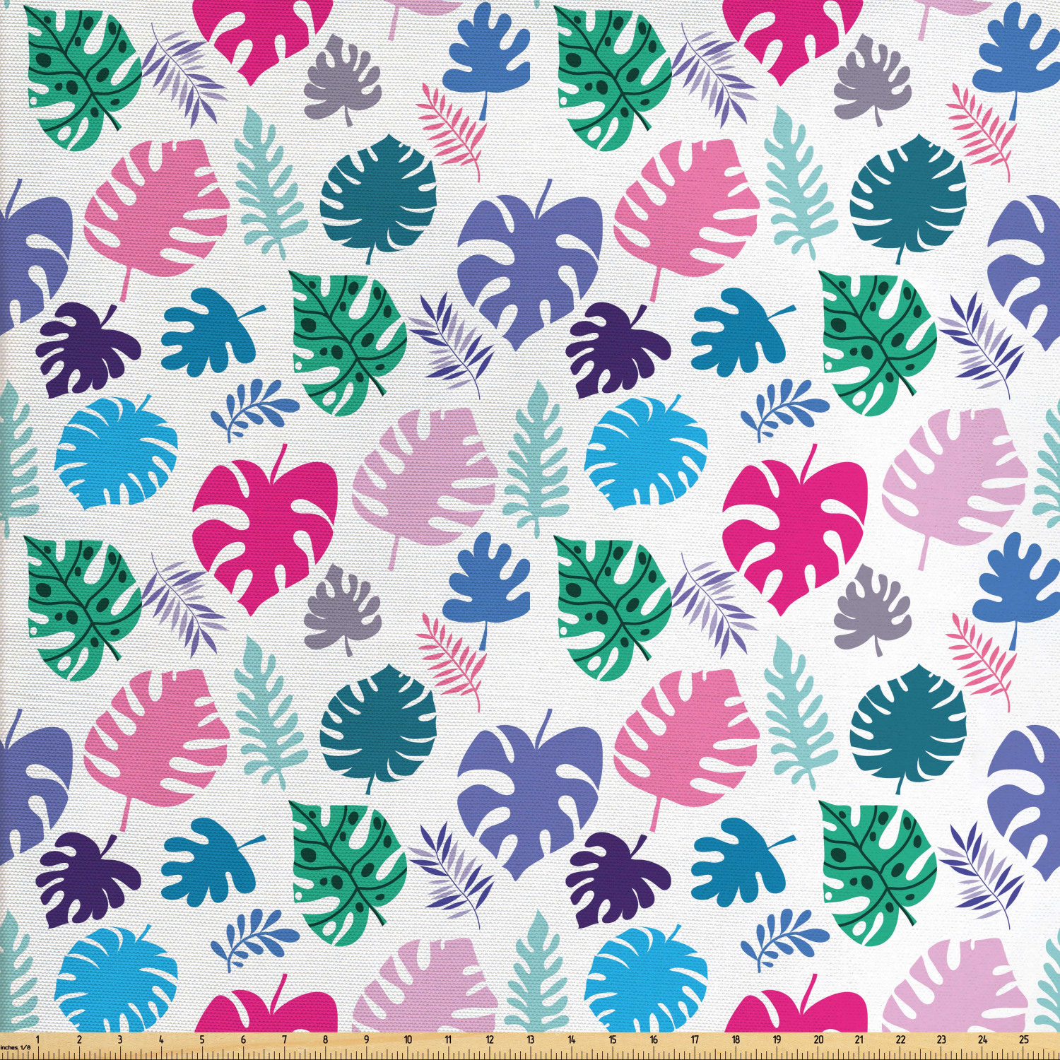 Hawaii Fabric by The Yard, Colorful Pattern with Tropical Leaves on