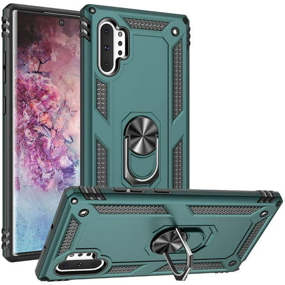 Note 10 Plus Case,Note 10  Case, [Military Grade ] Shock-Absorption Bumper Cover Anti-Scratch Case with Ring Car Mount Kickstand for Galaxy Note 10 Plus/Note 10 Plus 5G - Teal