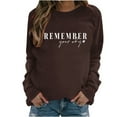 thumbnail image 2 of CaiJunJia Sweatshirts , Women's Fall Soft Crew neck Sweatshirts Trendy Letter Graphic Lightweight Pullover Top Long Sleeve Winter Sweat Shirts, 2 of 4