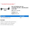thumbnail image 2 of Rear Left Stabilizer Bar Link - Compatible with 2003 - 2006 Mitsubishi Lancer AWD 2004 2005, 2 of 2