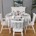 thumbnail image 2 of Pioneer Flower Floral Print Pattern Round Tablecloth 60"x60",Wrinkle Wipeable Table Cloth for Kitchen Dining Room Picnic Patio Party, 2 of 6