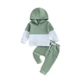 thumbnail image 1 of Gupgi 2pcs Baby Boys Fall Tracksuits Contrast Colors Hooded Sweatshirt Elastic Waits Long Pants, 1 of 9