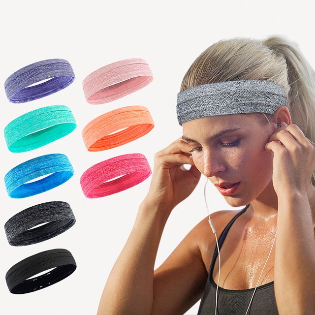 8 diademas de entrenamiento para mujeres y hombres, antideslizantes, diademas deportivas, bandas elásticas para el pelo, para yoga, correr, deportes, viajes en interiores