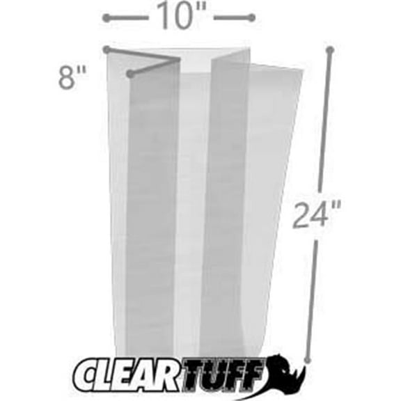 International Plastics GB0100824 10 x 8 x 24 in. 1 Mil Gusseted Poly Bags - Case of 1000