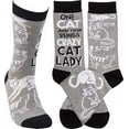 thumbnail image 2 of Humorous Quote Socks Unisex One Size Primitives by Kathy (Crazy Cat Lady), 2 of 2