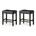 thumbnail image 1 of Carte: A La Carte Home Harper Counter Stool, Rustic Black Wood Finish, Set of 2, 1 of 6
