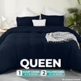 thumbnail image 2 of Juego de fundas de edredón Utopia Bedding de 3 piezas, color azul marino, 2 of 8