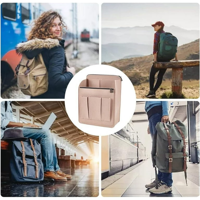 Felt Backpack Organizer Insert Small Bag Divider for Rucksack Purse Felt Bag Organizer for Travel Rucksack Shoulder Bookbag Organizer Backpack Insert Organizer for Men and Women Camel Walmart