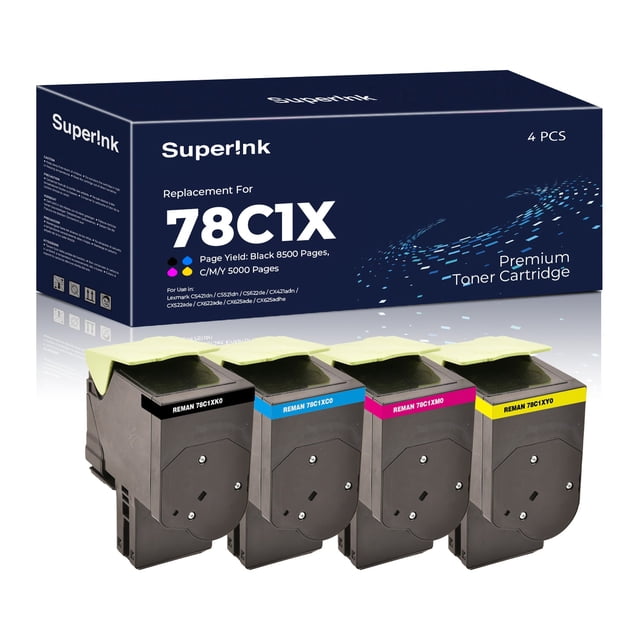 Toner Lexmark 78C1X Compatible Combo Extra Haut Rendement par Superink