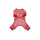 thumbnail image 3 of 1pc Red & White Striped Flannel Pet Jumpsuit For Keeping Warm, Suitable For Cats And Dogs In Spring Or Valentine's Day, Home Clothes, 3 of 5
