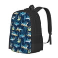 thumbnail image 2 of Daiia Cartoon Surfer Sharks Backpack for Men and Women -Durable Backpack Large Capacity, Water-Resistant Bag with Adjustable Straps and Laptop Compartment, 2 of 9