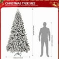 thumbnail image 6 of imerelez 8 FT Pre-lit Snow Flocked Christmas Tree, Artificial Hinged Xmas Pine Tree with 1300 Branch Tips, 500 Lights and Remote Control for Holiday Party Office Home, Snowy Green, 6 of 8