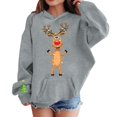 thumbnail image 3 of Mercatoo Boys Girls Christmas Reindeer Sweatshirt with Pocket Teen Cute Hoodies Long Sleeve Pullover Shirts Cotton Clothes, 3 of 5
