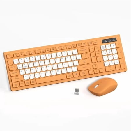 Wireless Keyboard and Mouse Combo Full-Sized Wireless Keyboard and Adjustable DPI Mouse 2.4GHz USB Receiver Keyboard and Mouse for PC Windows Desktop Laptop (Orange-B) Wireless Keyboard and Mouse Combo Full-Sized Wireless Keyboard and Adjustable DPI Mouse 2.4GHz USB Receiver Keyboard and Mouse for PC Windows Desktop Laptop (Orange-B)