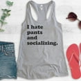 thumbnail image 2 of I Hate Pants And Socializing Tank Top, Ladies Racerback Tank Top, Awkward Girl Tank, Funny Anti-social Tank, Heather Gray, X-Large, 2 of 3