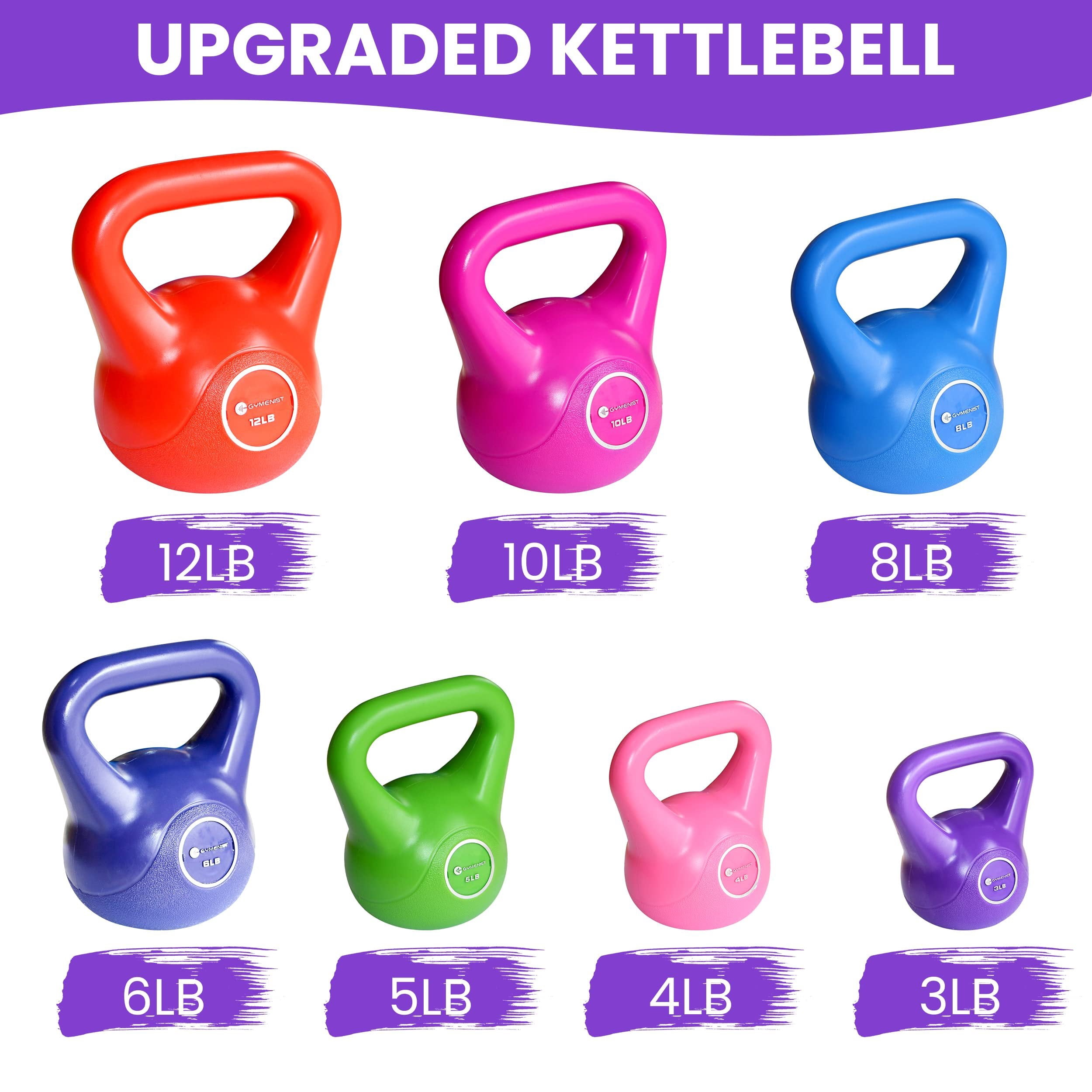 Gymenist, 3lb Kettlebell, Single
