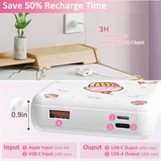 Yoobao Portable Charger 20W 10000mAh Cute USB C in & Out Power Bank Fast Charging, PD 3.0+QC 4.0 High-Speed Charging Phone Battery Pack for iPhone 14 13 12Pro Max iPad Samsung (White Cake)