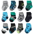 thumbnail image 2 of WUANDIXFA Socks for Newborn Baby Boy 12 Pairs Toddler Non Slip Kid Boy Girl Socks with Grips, Toddlers Child Anti Skid Gripper Socks,Black,3-5 Years, 2 of 6