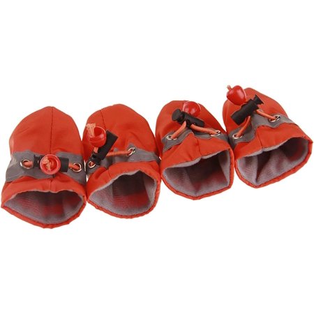 Anti-Skid Elastic Breathable Pet Dog Warm Plush Shoes Compatible with Home Orange Without Velvet*