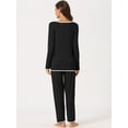 thumbnail image 3 of DARING DIVA Women's Long Sleeve Pullover Pajamas Sets XL Black, 3 of 6