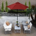 thumbnail image 4 of Astella 92.5" Brick Solid Print Hexagon Market Patio Umbrella, 4 of 7
