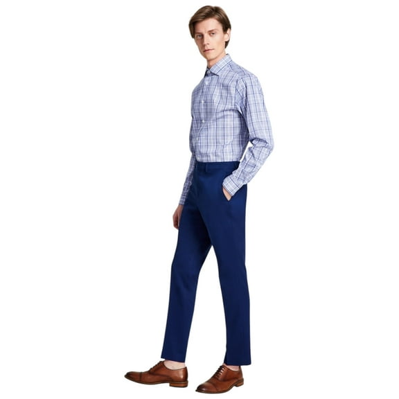 Dkny Mens Modern fit Dress Pants 30 / 30 Navy Blue Solid Stretch
