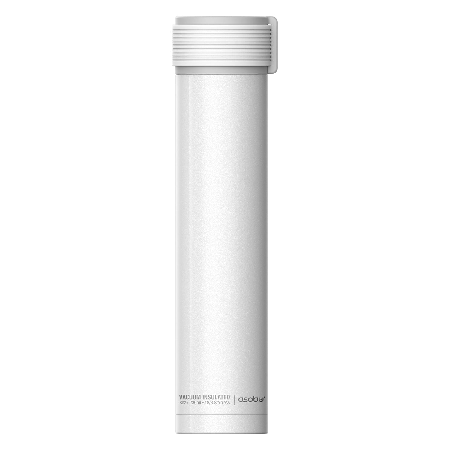 Asobu Skinny Mini Fashon Forward Double Walled Stainless Steel Insulated Water Bottle Bpa Free 7.8 oz (White)