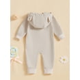 thumbnail image 6 of Baby Toddler Boys Girls Button-up Corduroy Jumpsuit 3 6 12 18 Months Cute Bear Ears Hooded Long Sleeve Chest Pocket Fall Romper for Boy Girl, 6 of 9
